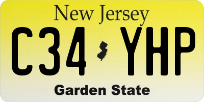 NJ license plate C34YHP