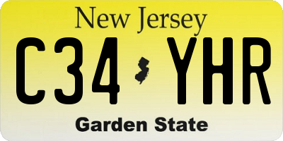 NJ license plate C34YHR