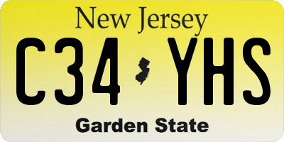 NJ license plate C34YHS