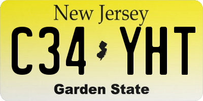 NJ license plate C34YHT