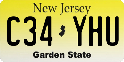NJ license plate C34YHU