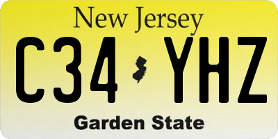 NJ license plate C34YHZ
