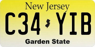 NJ license plate C34YIB