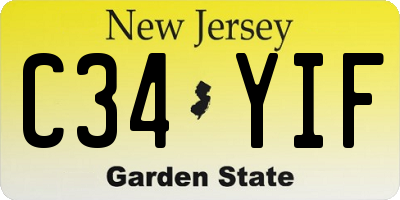 NJ license plate C34YIF