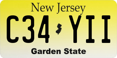 NJ license plate C34YII