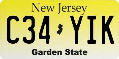 NJ license plate C34YIK