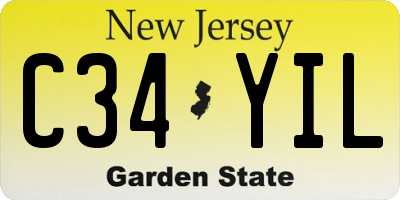 NJ license plate C34YIL
