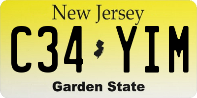 NJ license plate C34YIM