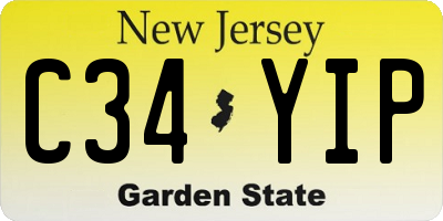 NJ license plate C34YIP