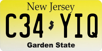NJ license plate C34YIQ