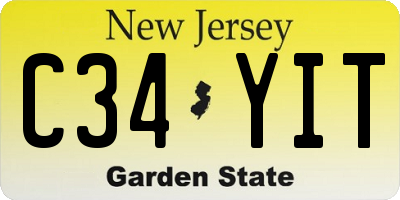 NJ license plate C34YIT