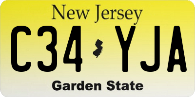 NJ license plate C34YJA