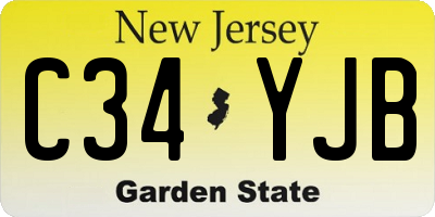 NJ license plate C34YJB