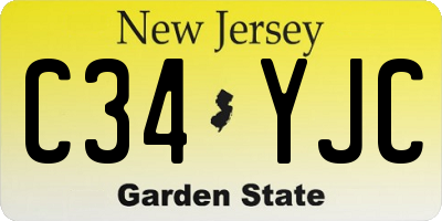 NJ license plate C34YJC