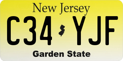 NJ license plate C34YJF