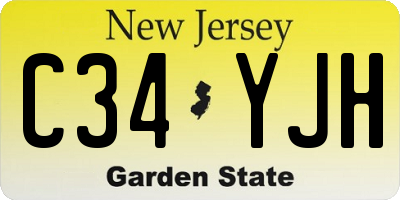 NJ license plate C34YJH