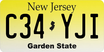 NJ license plate C34YJI