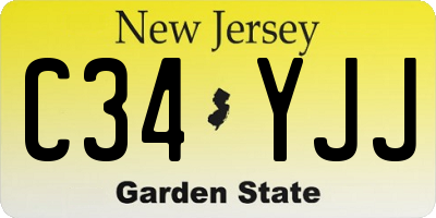 NJ license plate C34YJJ