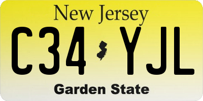 NJ license plate C34YJL