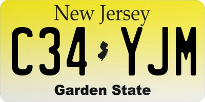 NJ license plate C34YJM