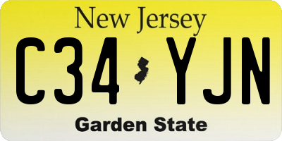 NJ license plate C34YJN