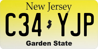 NJ license plate C34YJP