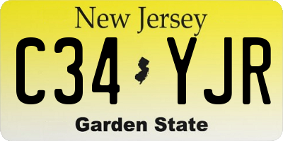 NJ license plate C34YJR