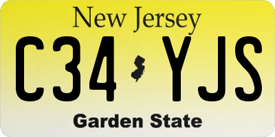 NJ license plate C34YJS