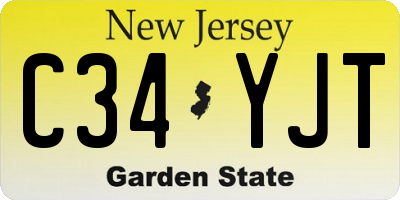 NJ license plate C34YJT