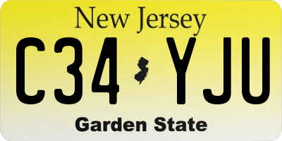 NJ license plate C34YJU