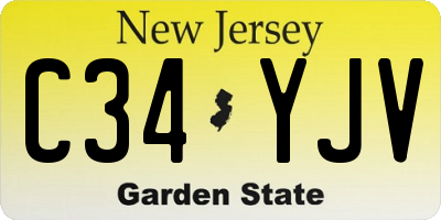 NJ license plate C34YJV