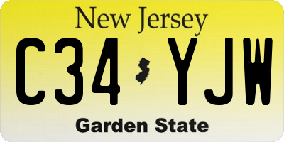 NJ license plate C34YJW