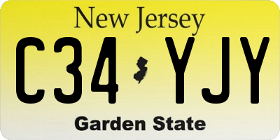 NJ license plate C34YJY