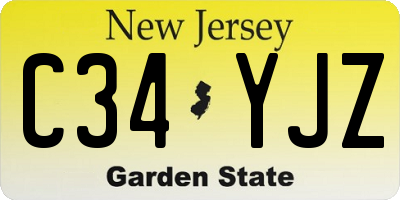 NJ license plate C34YJZ