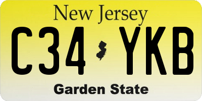 NJ license plate C34YKB