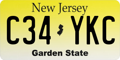 NJ license plate C34YKC