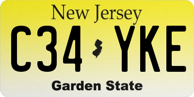 NJ license plate C34YKE