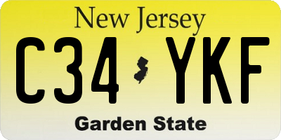 NJ license plate C34YKF