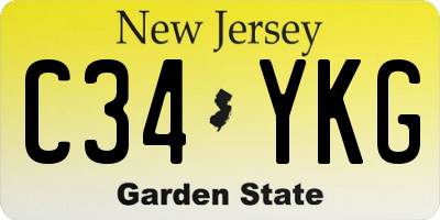 NJ license plate C34YKG
