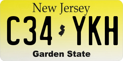 NJ license plate C34YKH