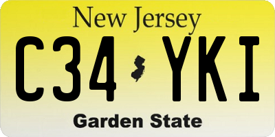NJ license plate C34YKI
