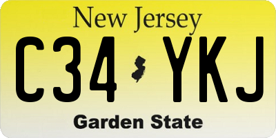 NJ license plate C34YKJ