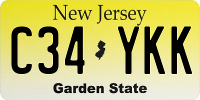NJ license plate C34YKK