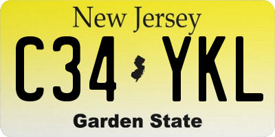 NJ license plate C34YKL