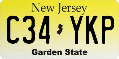 NJ license plate C34YKP