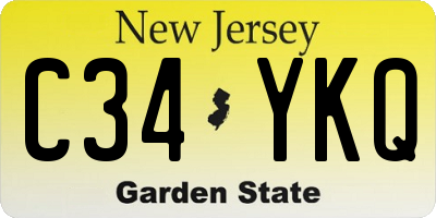 NJ license plate C34YKQ