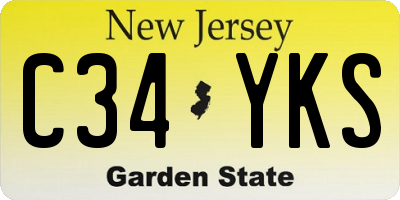 NJ license plate C34YKS