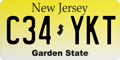 NJ license plate C34YKT