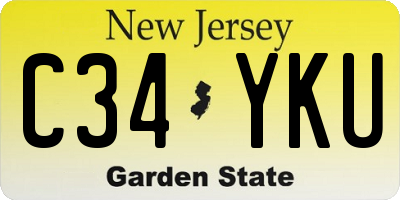 NJ license plate C34YKU
