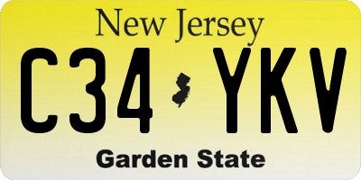 NJ license plate C34YKV